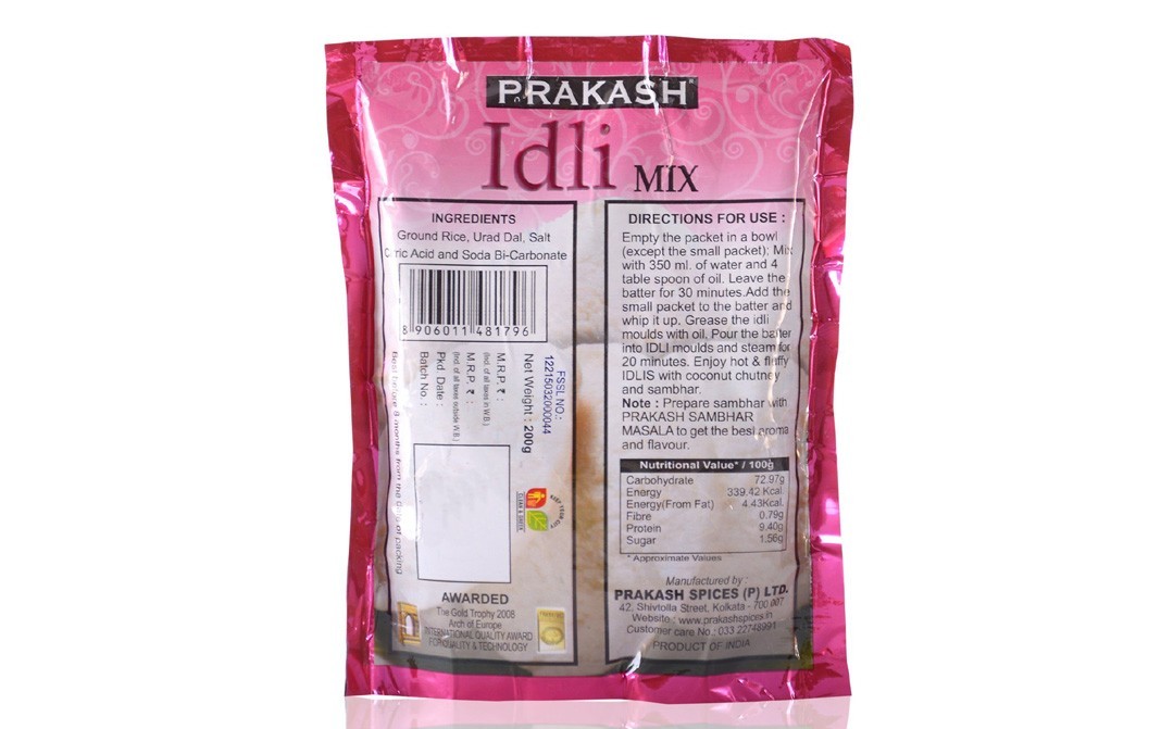 Prakash Idly Mix    Pack  200 grams